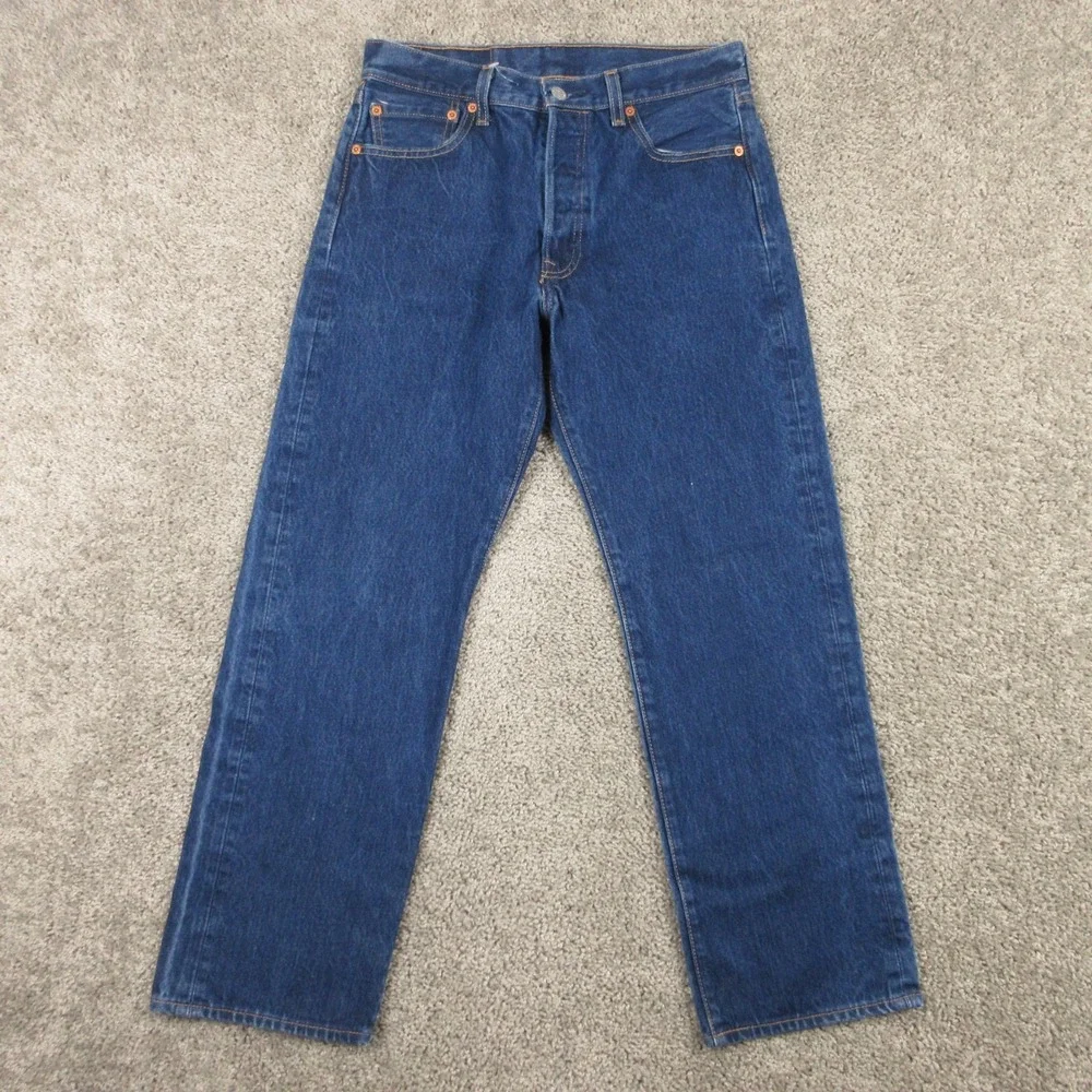 Levis Jeans Mens 29x27 (Tag 31x30) Blue 501 Button Fly Original Denim Pants